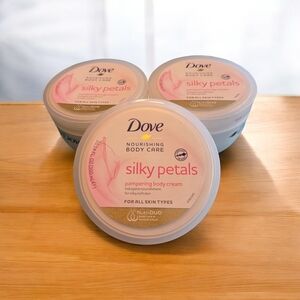 Dove Silky Petals Body Cream THREE JARS